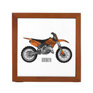 Dirt bike off-road motorcycle / motocross cartoon desk organizer