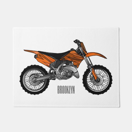 Dirt bike off_road motorcycle  motocross cartoon  doormat