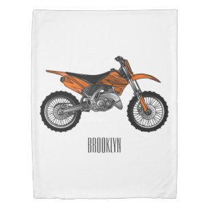 Dirt bike off-road motorcycle / motocross cartoon duvet cover