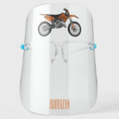 Dirt bike off-road motorcycle / motocross cartoon face shield (Front)