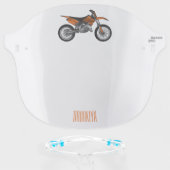 Dirt bike off-road motorcycle / motocross cartoon face shield (Front w/Glasses)
