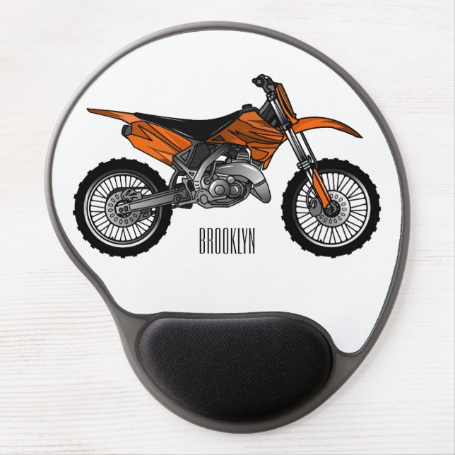 Dirt bike off-road motorcycle / motocross cartoon gel mouse pad (Front)