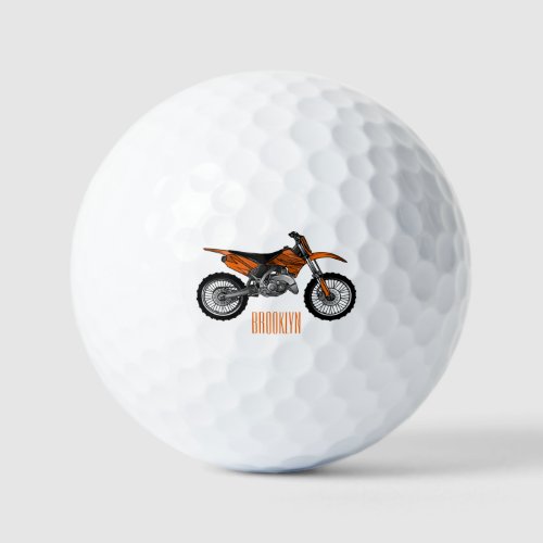 Dirt bike off_road motorcycle  motocross cartoon golf balls