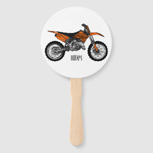 Dirt bike off-road motorcycle / motocross cartoon hand fan
