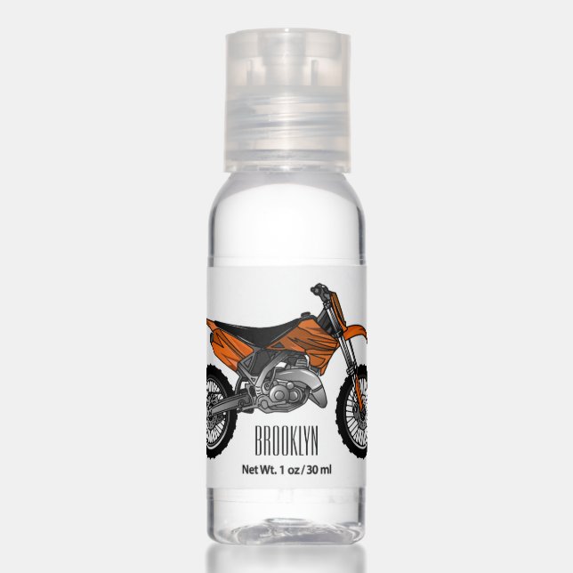 Dirt bike off-road motorcycle / motocross cartoon hand sanitizer (Front)