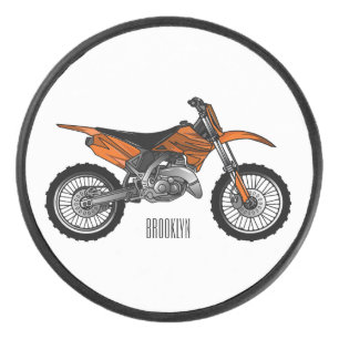 Dirt bike off-road motorcycle / motocross cartoon hockey puck