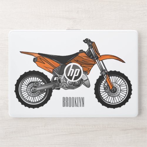 Dirt bike off_road motorcycle  motocross cartoon HP laptop skin