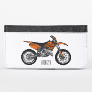 Dirt bike off-road motorcycle / motocross cartoon iPhone x wallet case