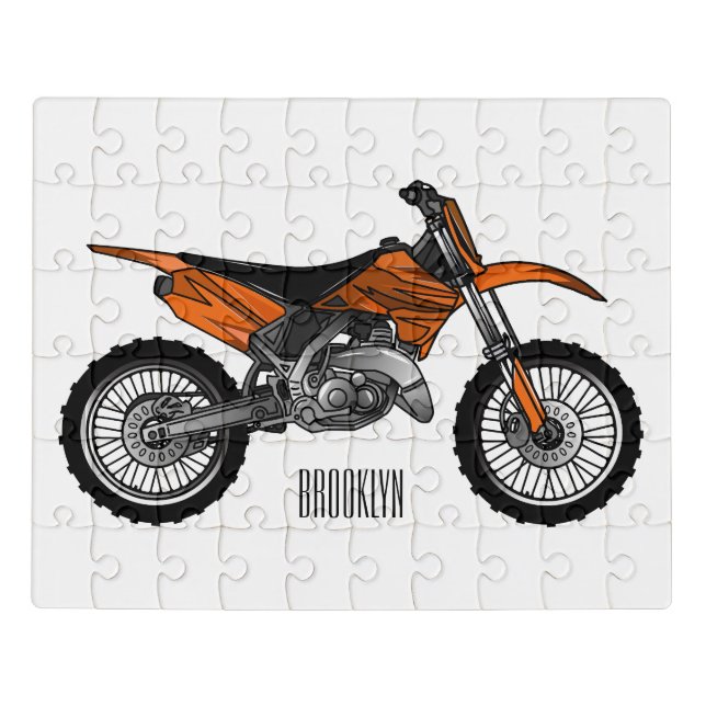 Dirt bike off-road motorcycle / motocross cartoon jigsaw puzzle (Puzzle Horizontal)