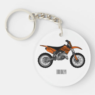 Dirt bike off-road motorcycle / motocross cartoon keychain