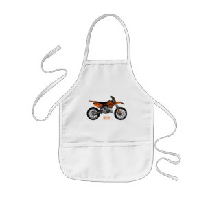Dirt bike off-road motorcycle / motocross cartoon kids' apron