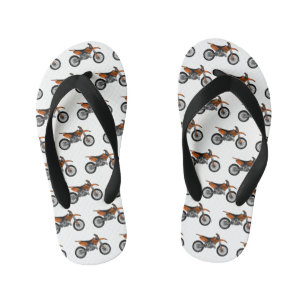 Dirt bike off-road motorcycle / motocross cartoon kid's flip flops