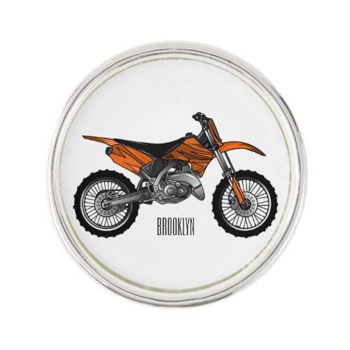 Dirt bike off_road motorcycle  motocross cartoon lapel pin