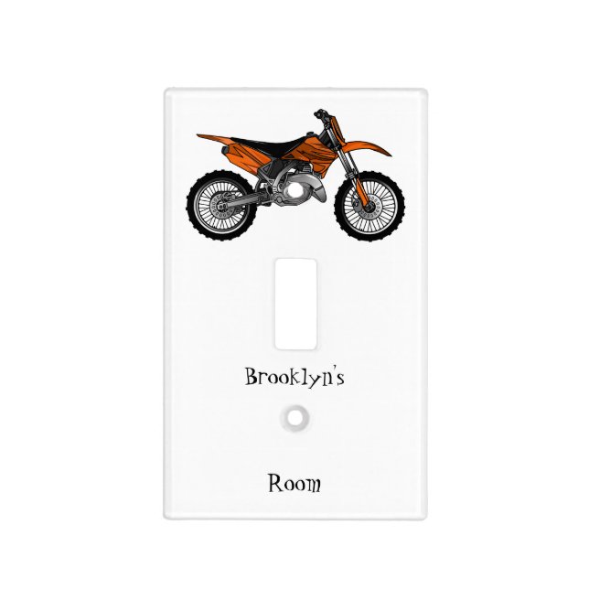 Dirt bike off-road motorcycle / motocross cartoon light switch cover (Front)