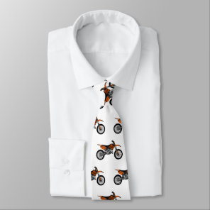 Dirt bike off-road motorcycle / motocross cartoon neck tie