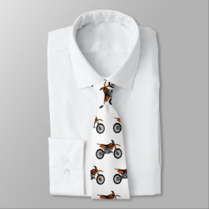 Dirt bike off-road motorcycle / motocross cartoon neck tie
