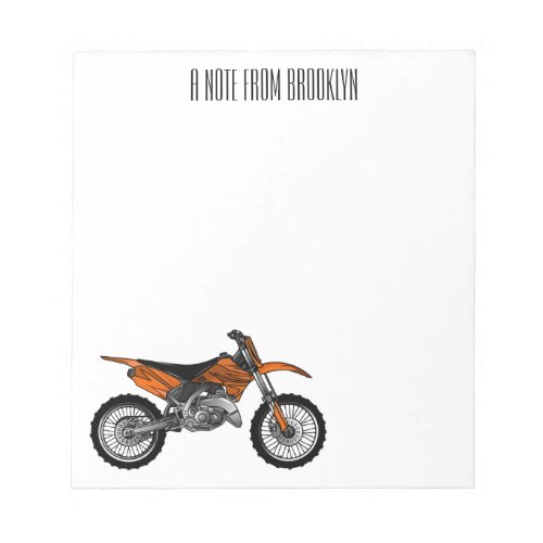 Dirt bike off_road motorcycle  motocross cartoon notepad