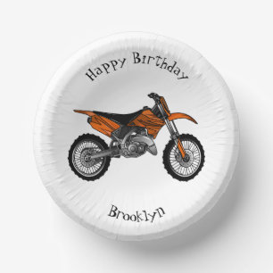 Dirt bike off-road motorcycle / motocross cartoon paper bowls