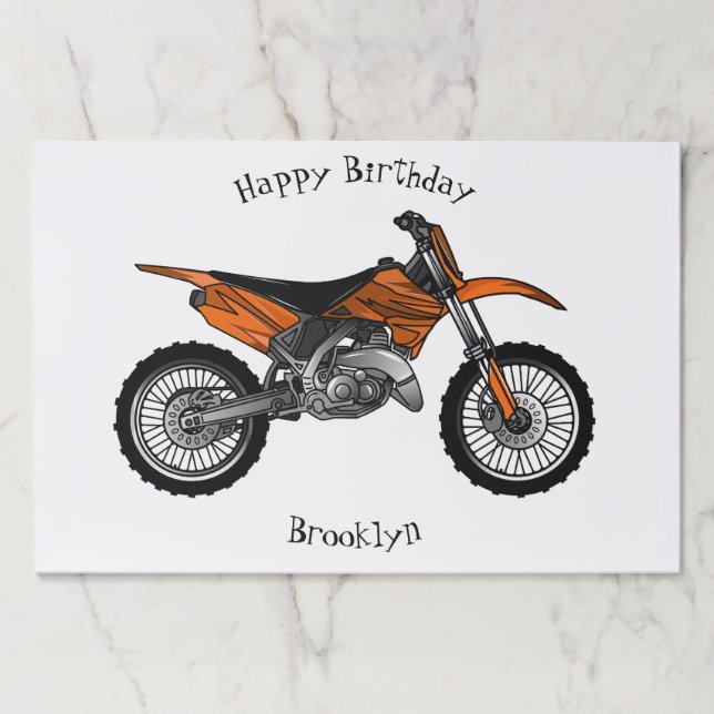 Dirt bike off-road motorcycle / motocross cartoon paper pad (Front)