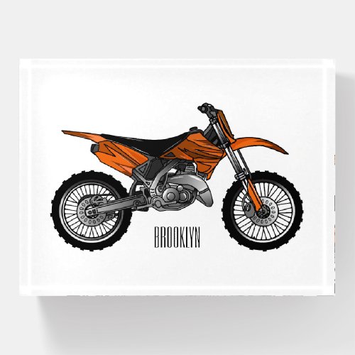 Dirt bike off_road motorcycle  motocross cartoon paperweight