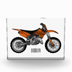 Dirt bike off-road motorcycle / motocross cartoon photo block