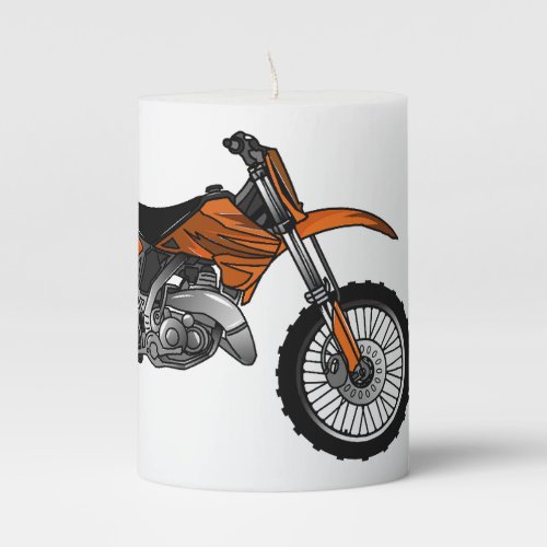 Dirt bike off_road motorcycle  motocross cartoon pillar candle