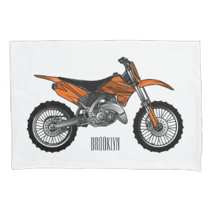 Dirt bike off-road motorcycle / motocross cartoon pillow case