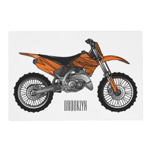 Dirt bike off-road motorcycle / motocross cartoon placemat