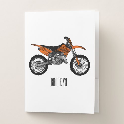 Dirt bike off_road motorcycle  motocross cartoon pocket folder