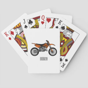 Dirt bike off-road motorcycle / motocross cartoon poker cards