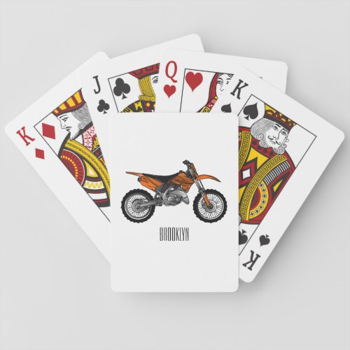 Dirt bike off_road motorcycle  motocross cartoon poker cards