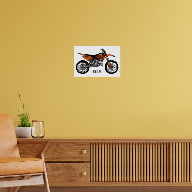 Motocross Wall Stickers Decal - 63"x16" Vinyl Dirt Bike Decor For Boys Bedroom, Removable & Waterproof