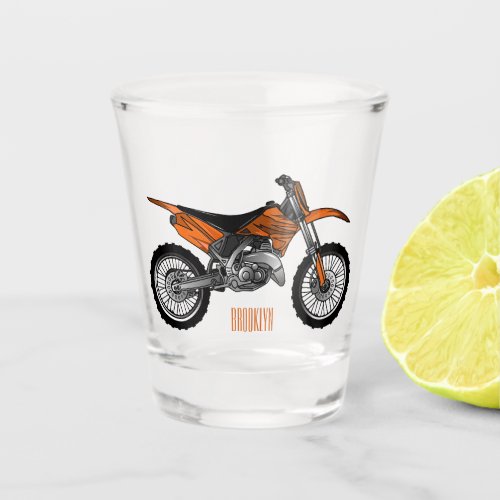 Dirt bike off_road motorcycle  motocross cartoon  shot glass