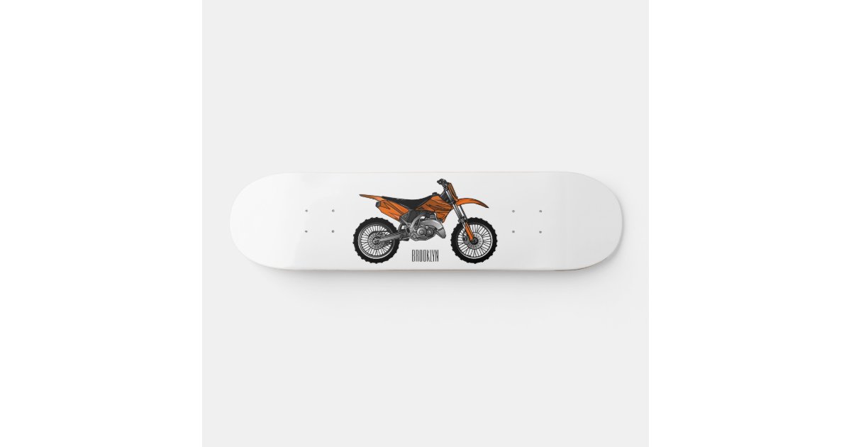 enkel Beschaven Gewoon Dirt bike off-road motorcycle / motocross cartoon skateboard | Zazzle