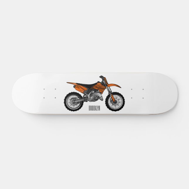 Dirt bike off-road motorcycle / motocross cartoon skateboard (Horz)