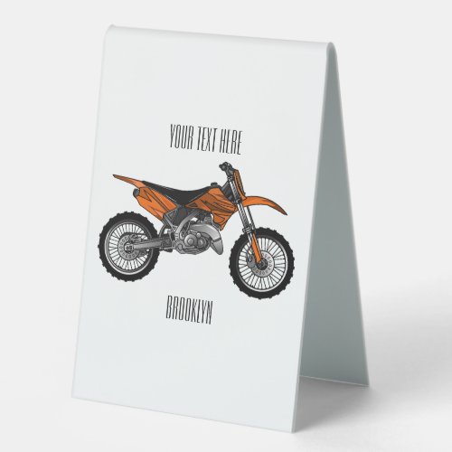 Dirt bike off_road motorcycle  motocross cartoon  table tent sign