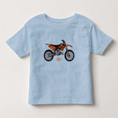 Dirt bike off_road motorcycle  motocross cartoon toddler t_shirt