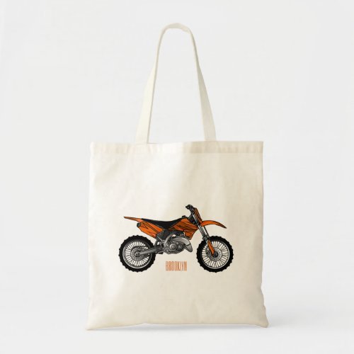 Dirt bike off_road motorcycle  motocross cartoon  tote bag