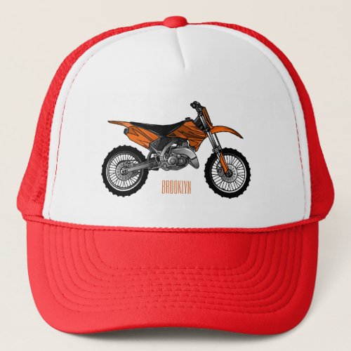 Dirt bike off_road motorcycle  motocross cartoon trucker hat