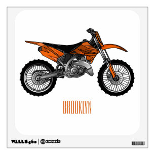 Dirt bike off-road motorcycle / motocross cartoon wall decal