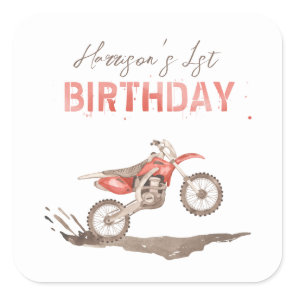 Dirt Bike Party Sticker Tags | Racing Sticker Tags
