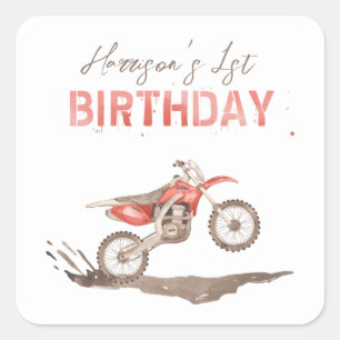 Dirt Bike Party Sticker Tags   Racing Sticker Tags