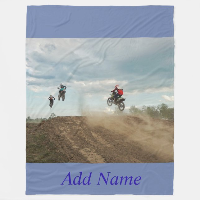Dirt Bike Personalized Fleece Blanket (Front)