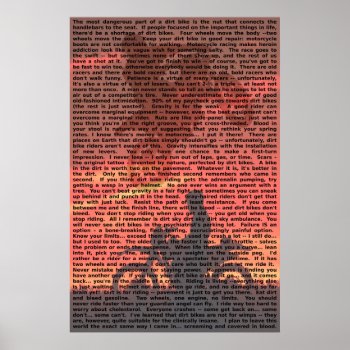 Dirt Bike Quote Poster 001 by allanGEE at Zazzle