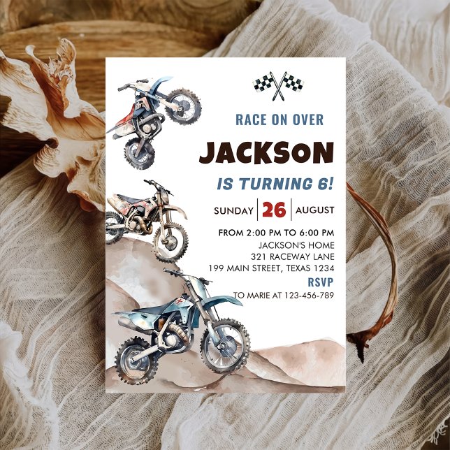 Dirt Bike Race Boy Birthday Party Invitation (Creator Uploaded)