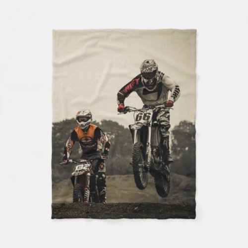 Dirt Bike Race Fleece Blanket