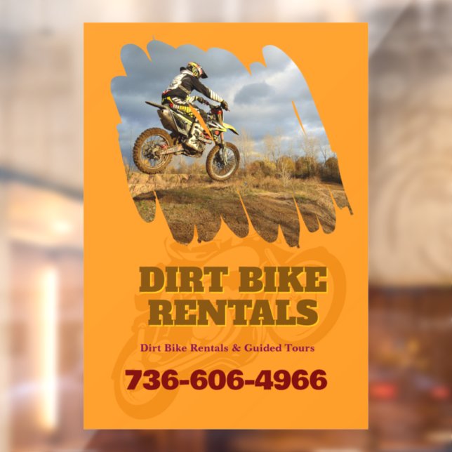 Dirt Bike Rental Custom  Window Cling (Sheet 2)