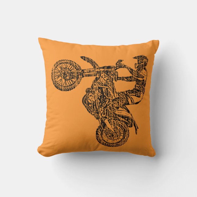 Dirt bike ride throw pillow (Front)
