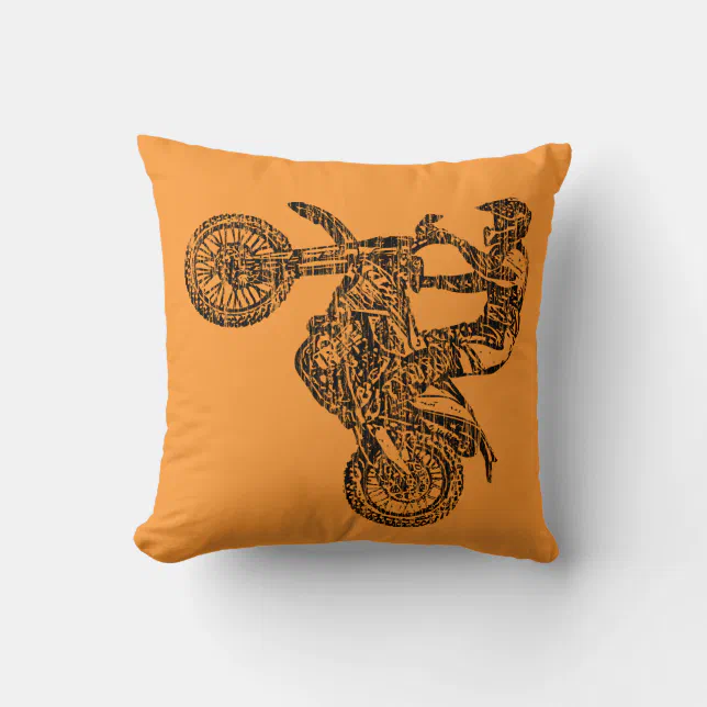 Dirt bike ride throw pillow | Zazzle