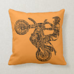 Dirt bike ride throw pillow<br><div class="desc">motorcycle, bike, moto, biker, retro, vintage, oldschool, oldskool, cafe, racer, caferacer, choppers, motocross, offroad, race, ride, racing, road, commuting, old, past, fast, easy, cross, country, dirt, cycle, extreme, track, rebel, racers, bikers</div>